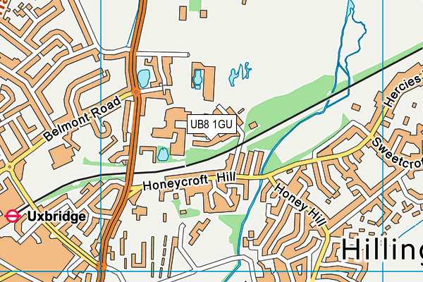 UB8 1GU map - OS VectorMap District (Ordnance Survey)