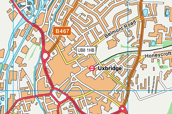 UB8 1HB map - OS VectorMap District (Ordnance Survey)