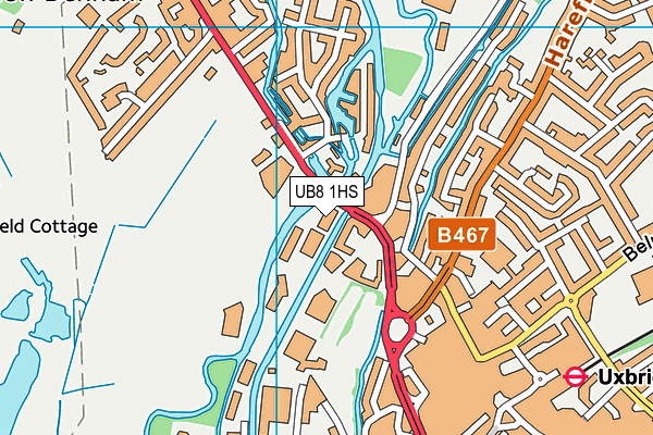 UB8 1HS map - OS VectorMap District (Ordnance Survey)