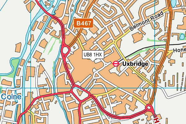 UB8 1HX map - OS VectorMap District (Ordnance Survey)