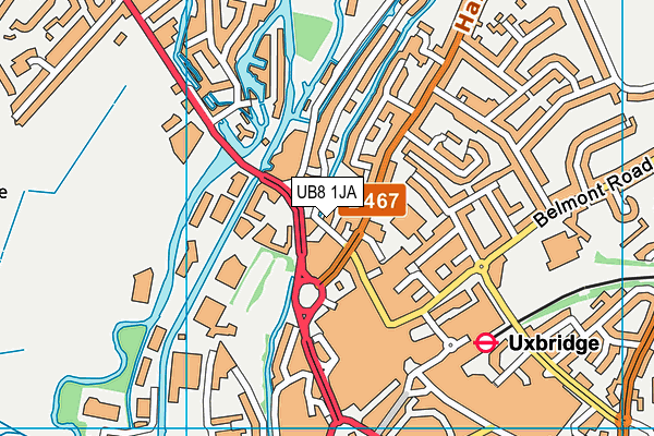 UB8 1JA map - OS VectorMap District (Ordnance Survey)