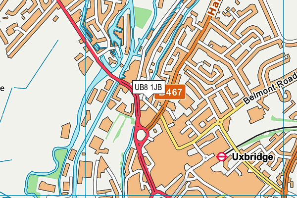 UB8 1JB map - OS VectorMap District (Ordnance Survey)