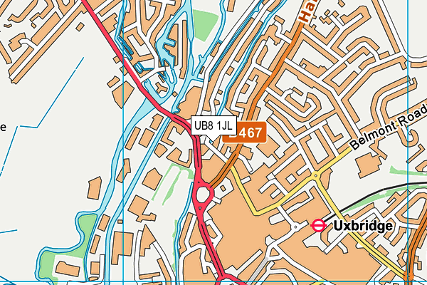 UB8 1JL map - OS VectorMap District (Ordnance Survey)