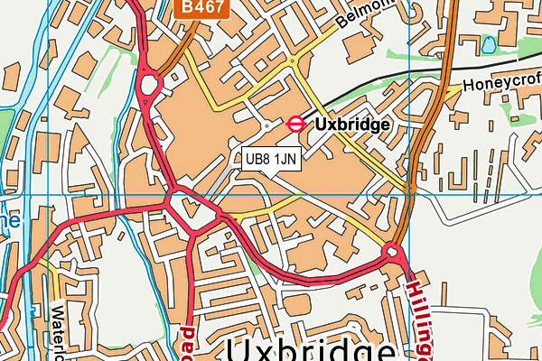 UB8 1JN map - OS VectorMap District (Ordnance Survey)