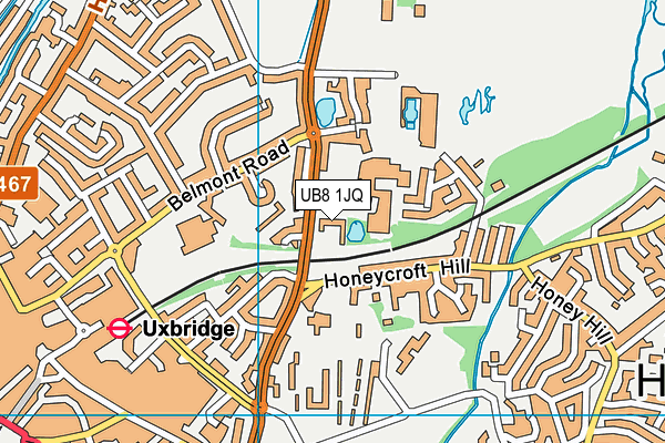 UB8 1JQ map - OS VectorMap District (Ordnance Survey)