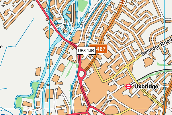 UB8 1JR map - OS VectorMap District (Ordnance Survey)