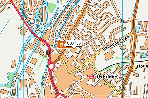 UB8 1JS map - OS VectorMap District (Ordnance Survey)