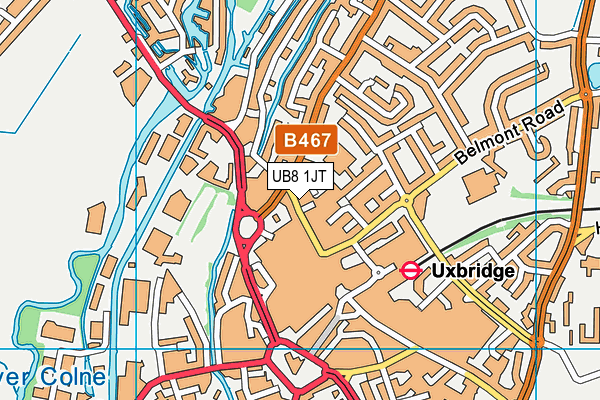 UB8 1JT map - OS VectorMap District (Ordnance Survey)