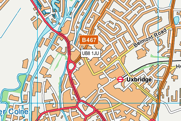 UB8 1JU map - OS VectorMap District (Ordnance Survey)