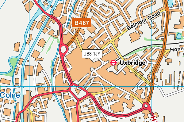 UB8 1JY map - OS VectorMap District (Ordnance Survey)