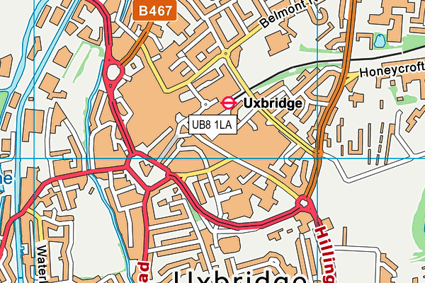 UB8 1LA map - OS VectorMap District (Ordnance Survey)