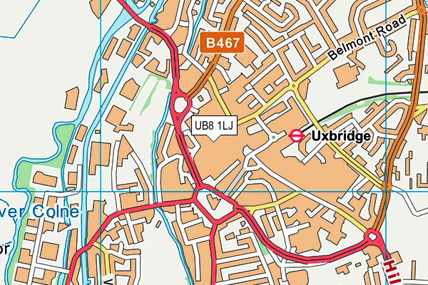 UB8 1LJ map - OS VectorMap District (Ordnance Survey)