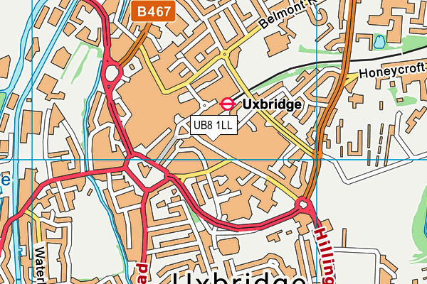 UB8 1LL map - OS VectorMap District (Ordnance Survey)