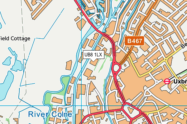 UB8 1LX map - OS VectorMap District (Ordnance Survey)