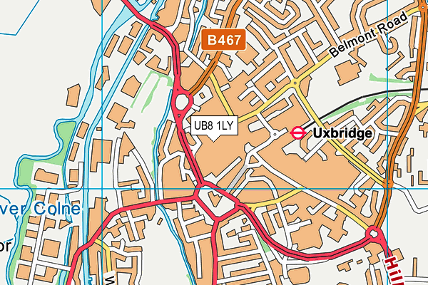 UB8 1LY map - OS VectorMap District (Ordnance Survey)