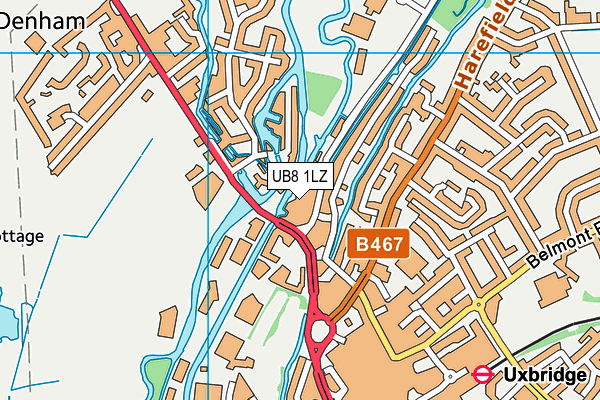 UB8 1LZ map - OS VectorMap District (Ordnance Survey)