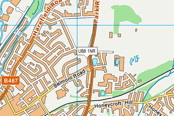 Uxbridge Sports Club map (UB8 1NR) - OS VectorMap District (Ordnance Survey)