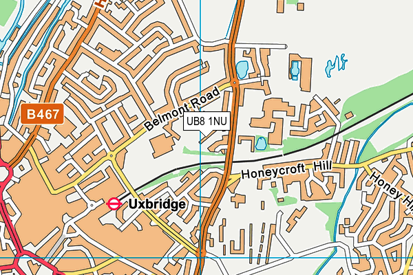 UB8 1NU map - OS VectorMap District (Ordnance Survey)