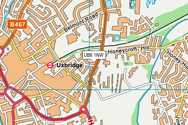 UB8 1NW map - OS VectorMap District (Ordnance Survey)