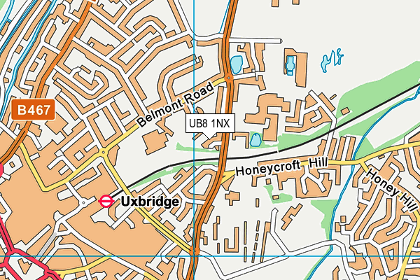 UB8 1NX map - OS VectorMap District (Ordnance Survey)