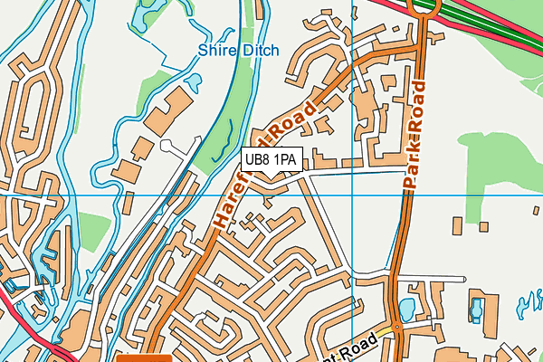 UB8 1PA map - OS VectorMap District (Ordnance Survey)