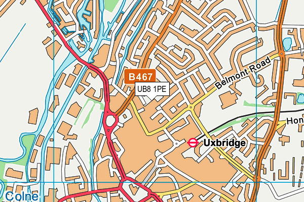 UB8 1PE map - OS VectorMap District (Ordnance Survey)