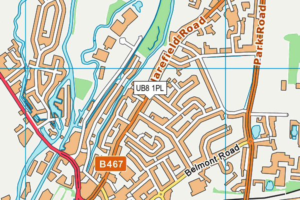 UB8 1PL map - OS VectorMap District (Ordnance Survey)