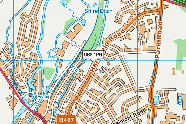 UB8 1PN map - OS VectorMap District (Ordnance Survey)