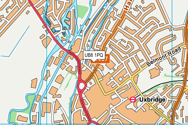 UB8 1PQ map - OS VectorMap District (Ordnance Survey)