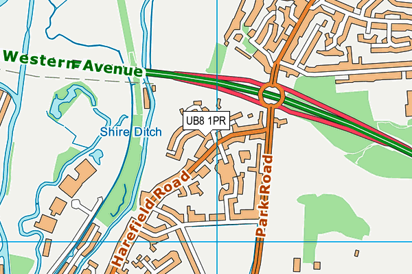 UB8 1PR map - OS VectorMap District (Ordnance Survey)