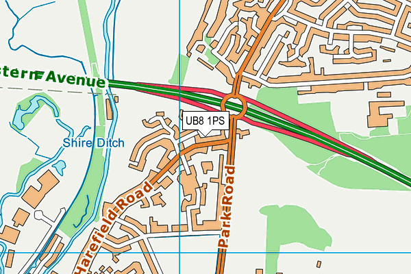 UB8 1PS map - OS VectorMap District (Ordnance Survey)