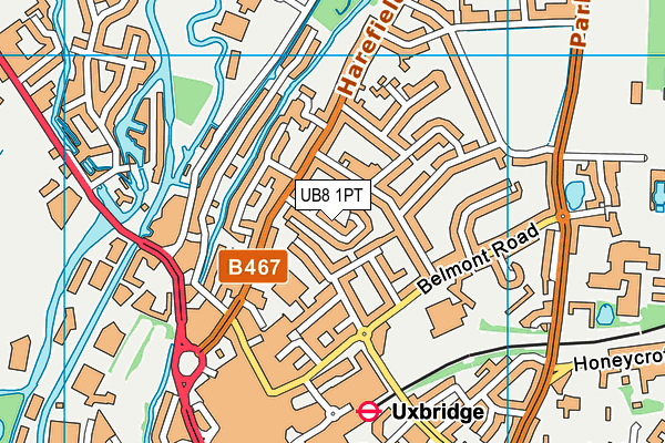 UB8 1PT map - OS VectorMap District (Ordnance Survey)
