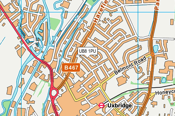 UB8 1PU map - OS VectorMap District (Ordnance Survey)