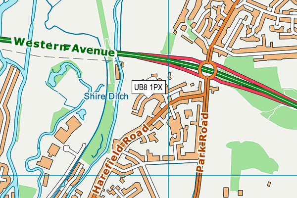 UB8 1PX map - OS VectorMap District (Ordnance Survey)