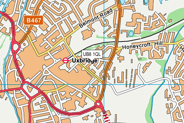 UB8 1QL map - OS VectorMap District (Ordnance Survey)
