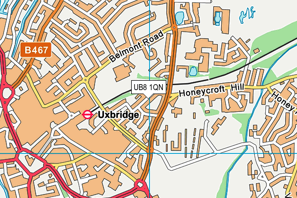 UB8 1QN map - OS VectorMap District (Ordnance Survey)