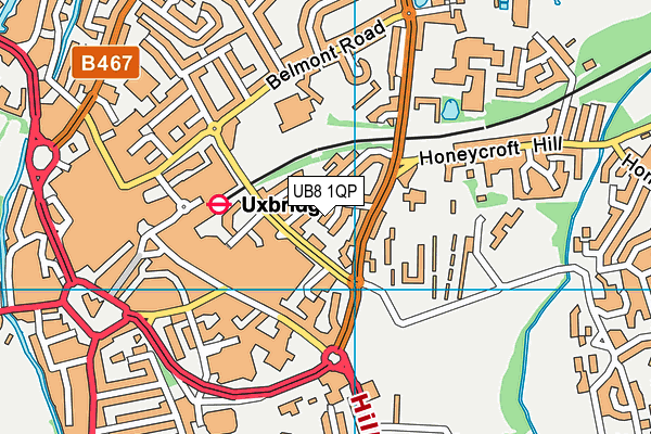 UB8 1QP map - OS VectorMap District (Ordnance Survey)