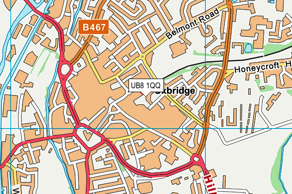 UB8 1QQ map - OS VectorMap District (Ordnance Survey)