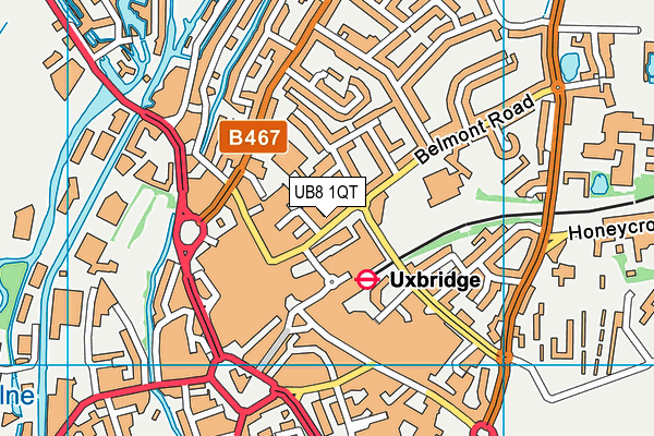 UB8 1QT map - OS VectorMap District (Ordnance Survey)