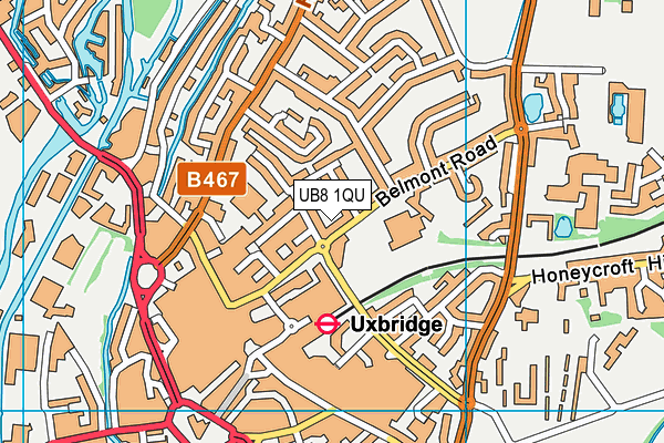 UB8 1QU map - OS VectorMap District (Ordnance Survey)