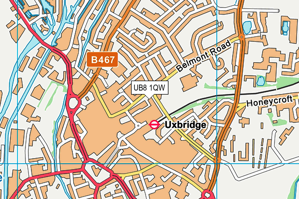 UB8 1QW map - OS VectorMap District (Ordnance Survey)