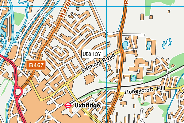 UB8 1QY map - OS VectorMap District (Ordnance Survey)