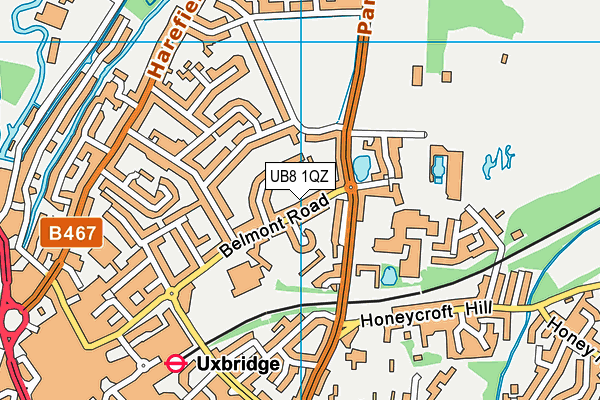 UB8 1QZ map - OS VectorMap District (Ordnance Survey)