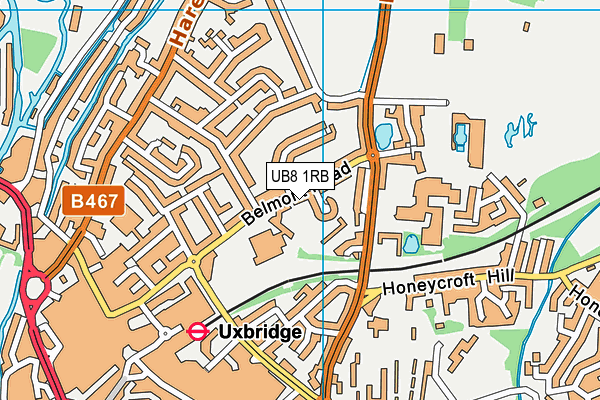 Hermitage Primary School map (UB8 1RB) - OS VectorMap District (Ordnance Survey)