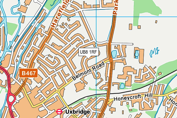 UB8 1RF map - OS VectorMap District (Ordnance Survey)