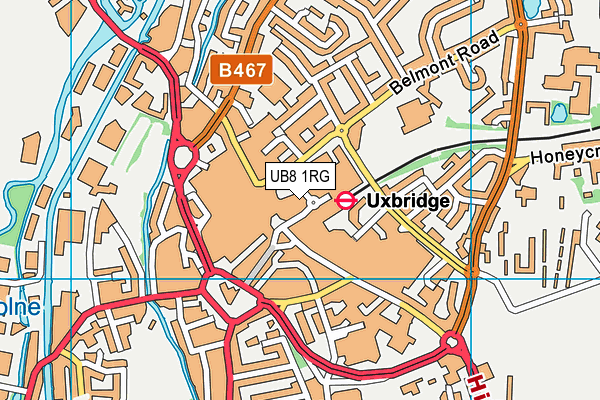 UB8 1RG map - OS VectorMap District (Ordnance Survey)