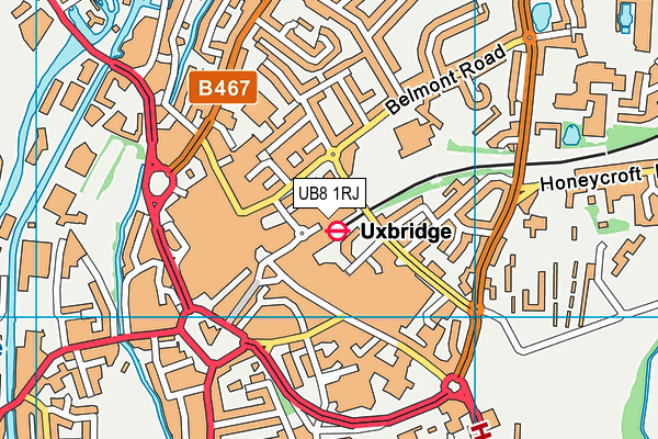 UB8 1RJ map - OS VectorMap District (Ordnance Survey)