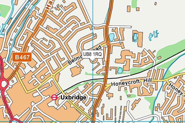 UB8 1RQ map - OS VectorMap District (Ordnance Survey)