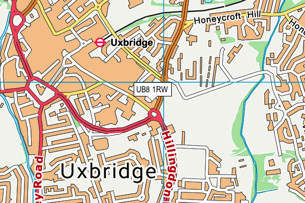 UB8 1RW map - OS VectorMap District (Ordnance Survey)