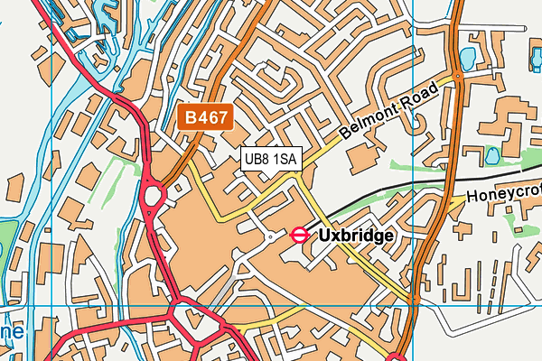 UB8 1SA map - OS VectorMap District (Ordnance Survey)